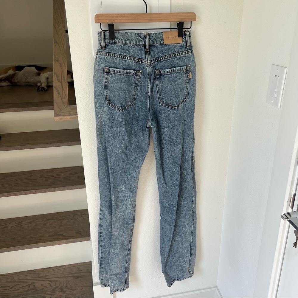 Retrofete Chris Ripped Straight Leg Mid Rise Jeans - Picture 4 of 10